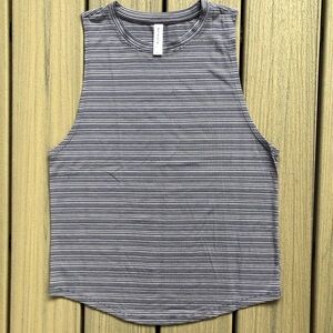 Athleta Striped Blue & Gray Sleeveless Tank Top Size XS
